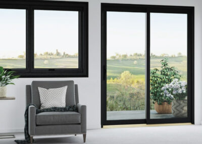 black modern patio doors